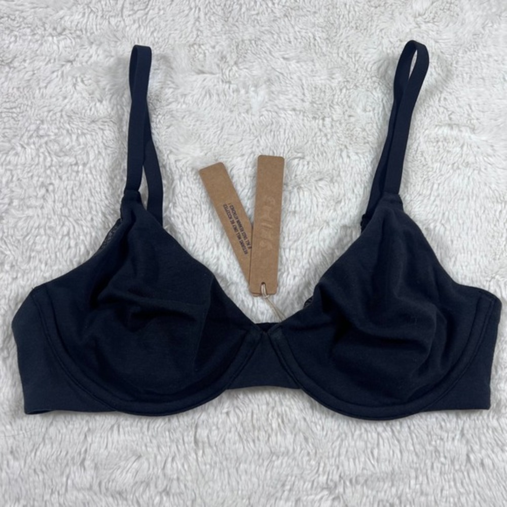 SKIMS Women's Soot Cotton Jersey T-Shirt Bra Underwire Size 32D BR-UWR-0637 NEW